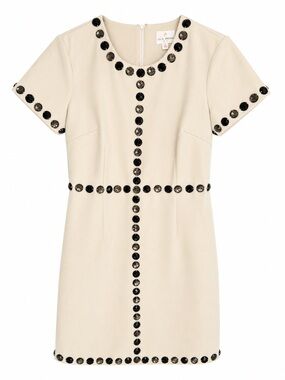 Julie Brown NYC Cream Jeweled Cocktail Dress Size 4